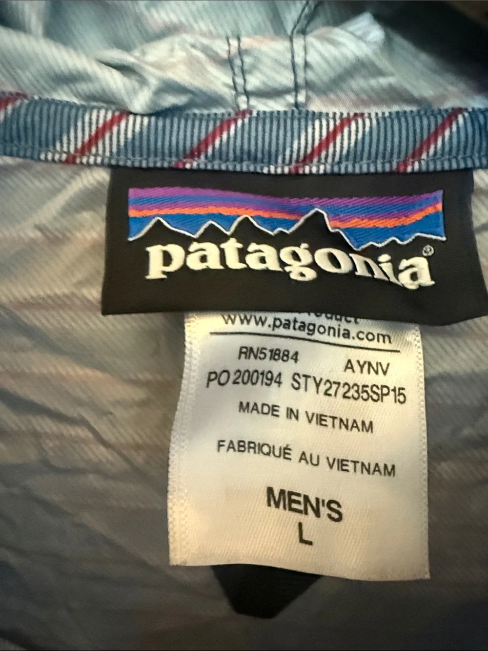 Patagonia Men’s Light Variable Full-Zip Hoodie Arroyo Seco Navy Blue Size Large